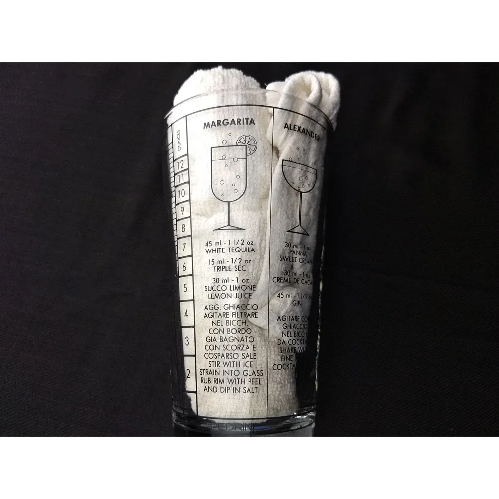 Libbey Cocktail Mixed Drink Recipe Glass‎ Tumbler & Stainless Spoon Barware Vtg